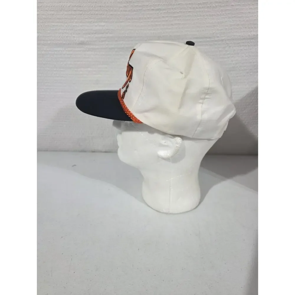 Vtg Oklahoma State Cowboys Script Snapback Cap White Orange Black NCAA Hat Cap
